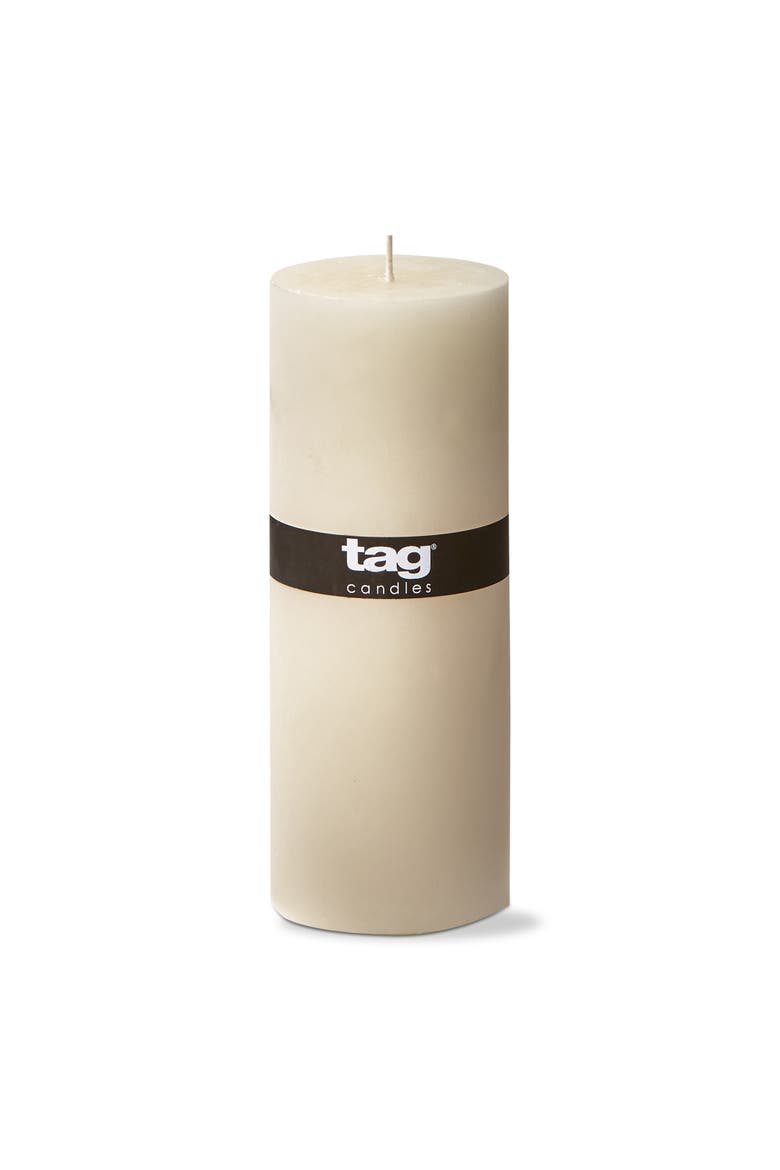 Ivory Pillar Candles Unscented Drip-Free Long Burning Set, Alternate, color, Beige