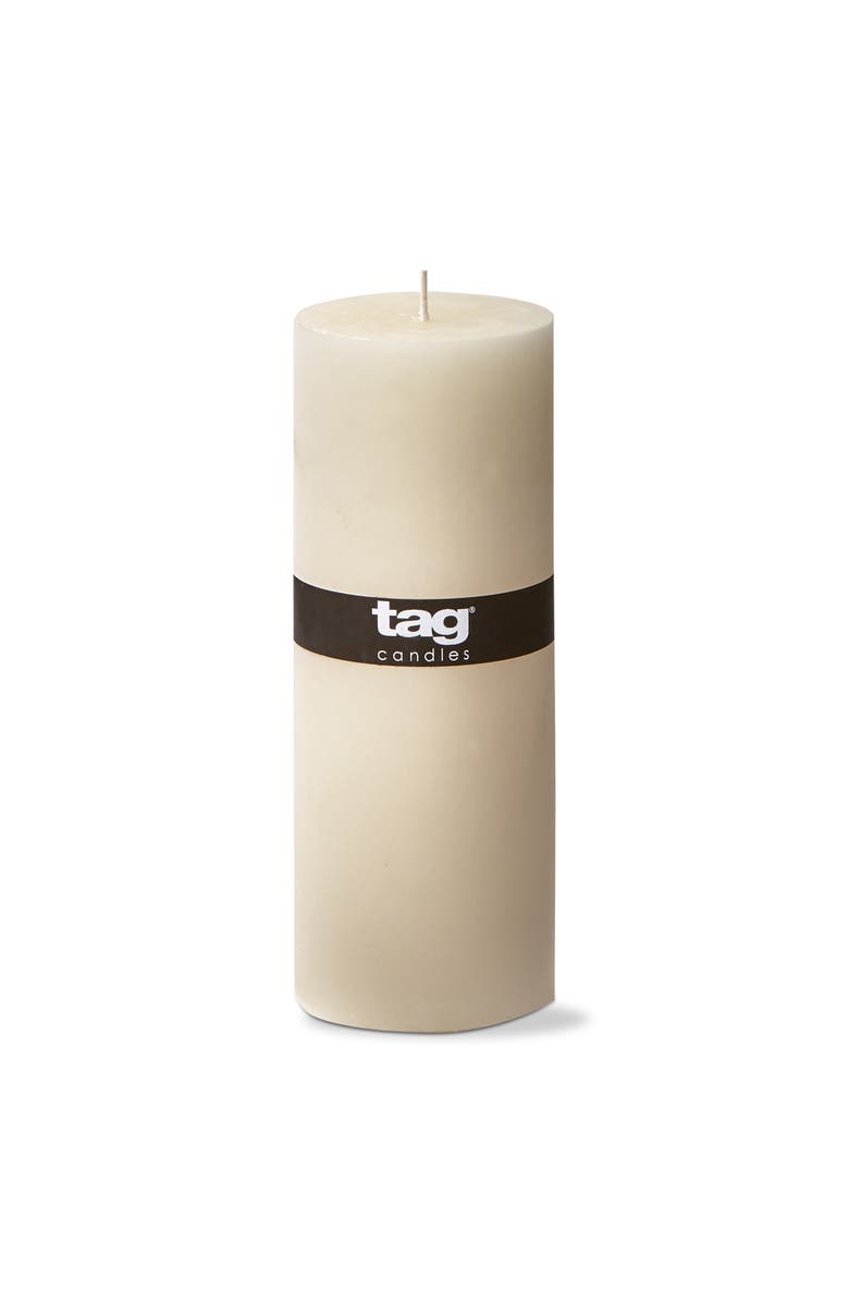 tag Ivory Pillar Candles Unscented Drip-Free Long Burning Set, Alternate, color, Beige