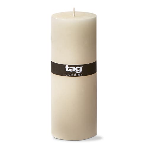 Tag Ivory Pillar Candles Unscented Drip-free Long Burning Set In Brown