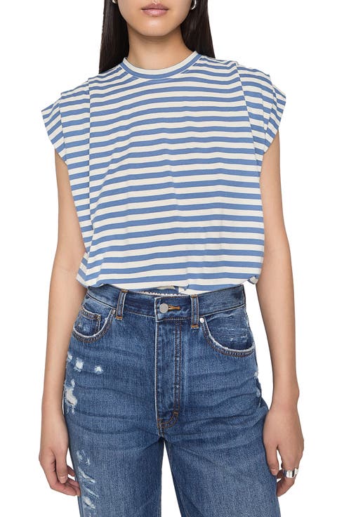 Holly Stripe Cap Sleeve Cotton Top