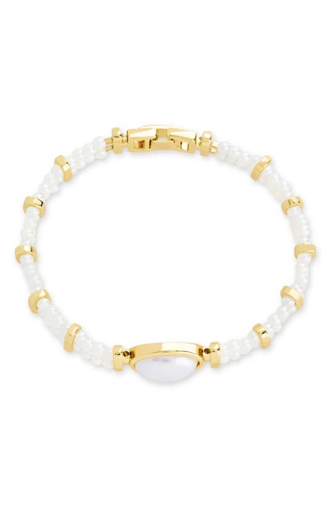 Faela Faux Pearl Watchband Bracelet