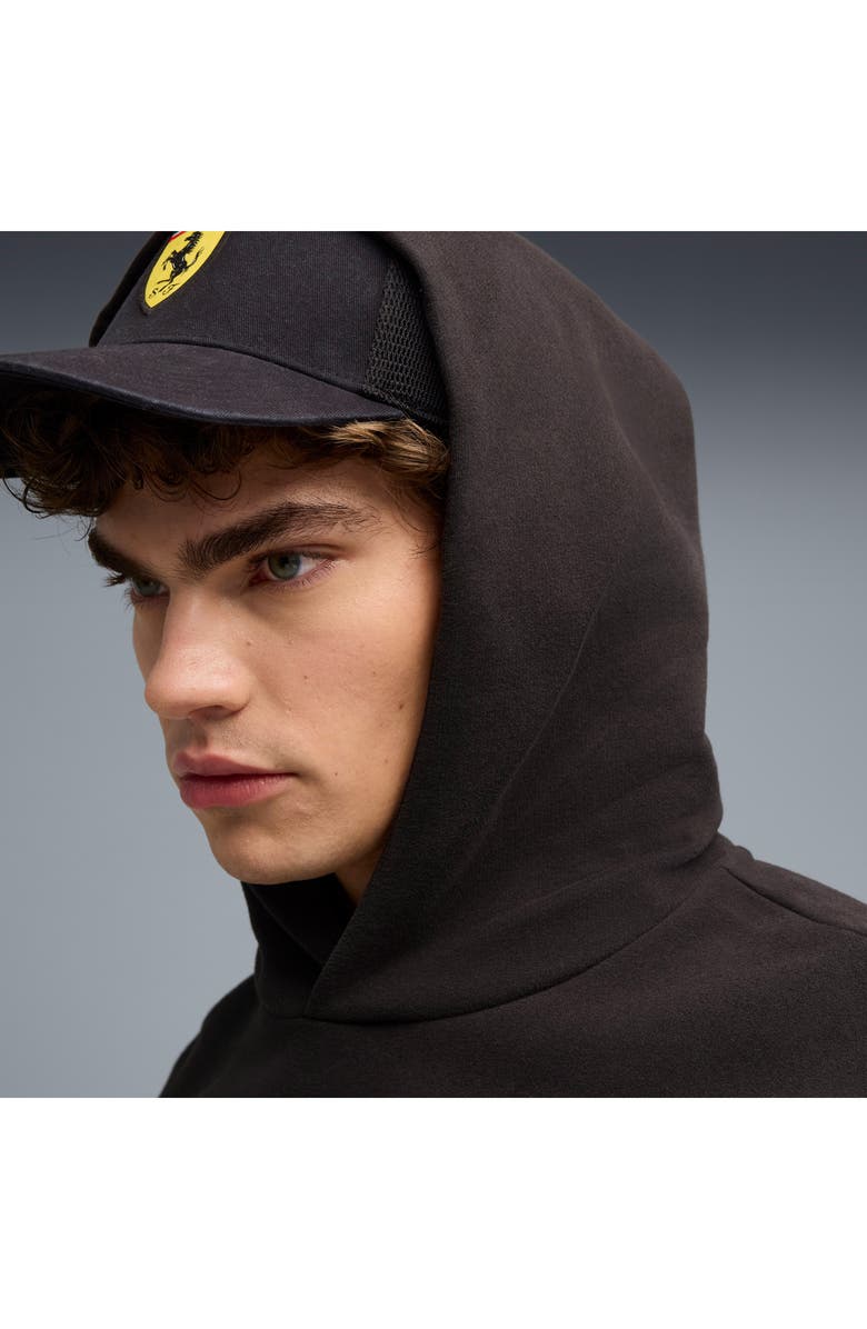 PUMA Scuderia Ferrari Sportswear Shield Pullover Hoodie, Alternate, color, Puma Black
