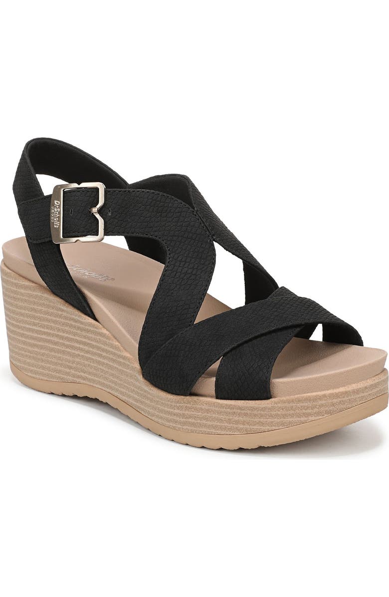 Dr. Scholl's Cali Beach Slingback Platfrom Wedge Sandal, Main, color, Black