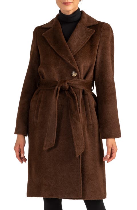 Belted Alpaca & Wool Coat