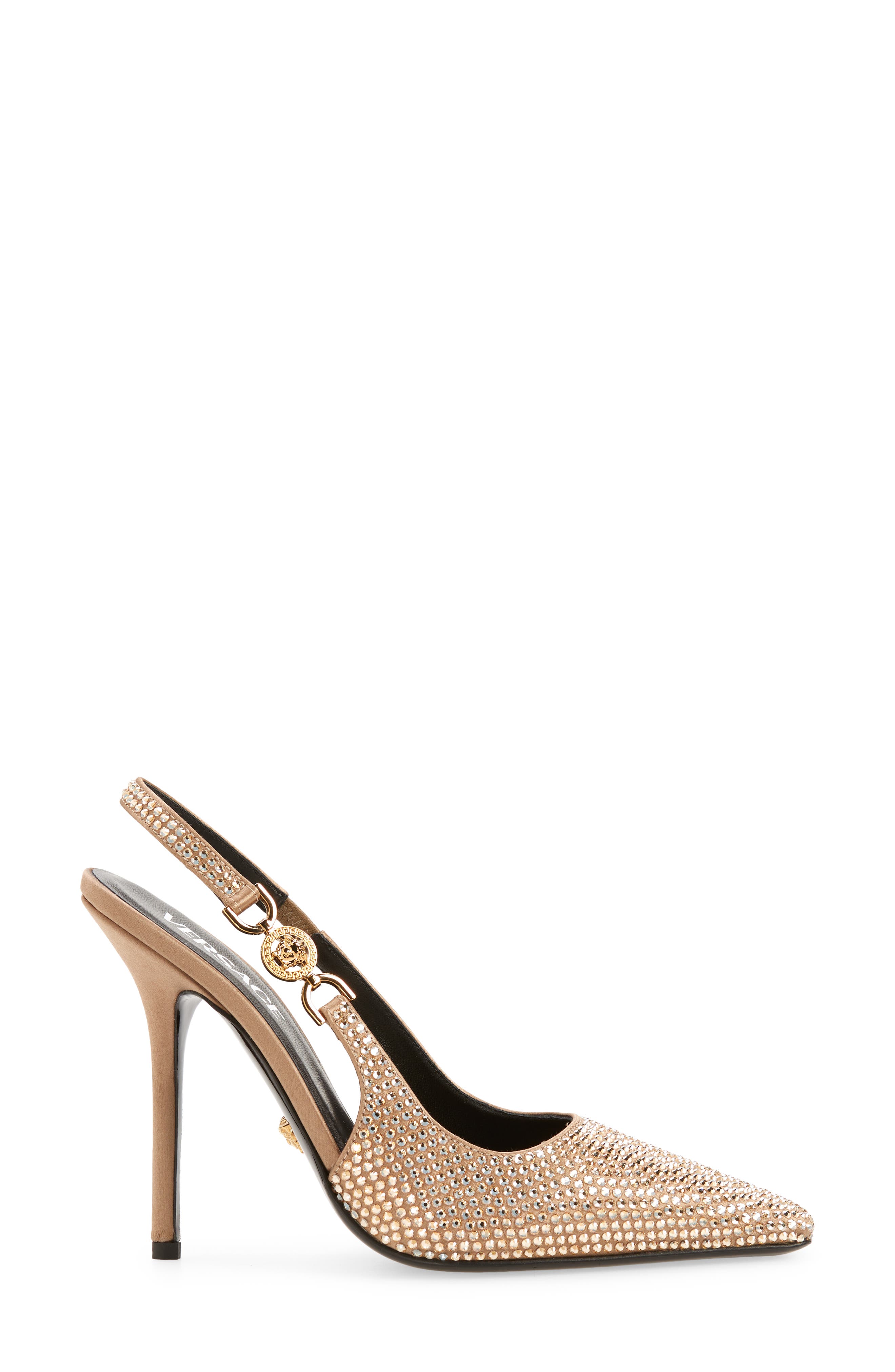 Crystal Slingback Pump, Alternate, color, CAMEL/ GOLD