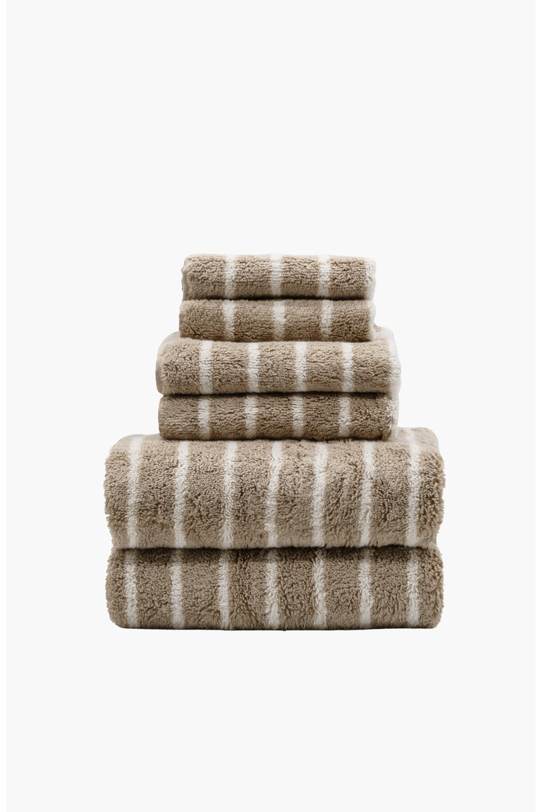 Ultraplush Australian Cotton Standard 6-piece Towel Set, Main, color, Striped Tan