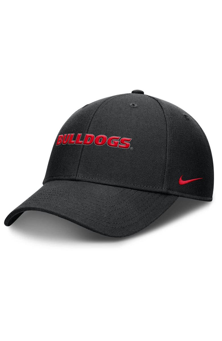 Nike Men's Nike Black Georgia Bulldogs 2025 On-Field Rise Performance Adjustable Hat, Main, color,
