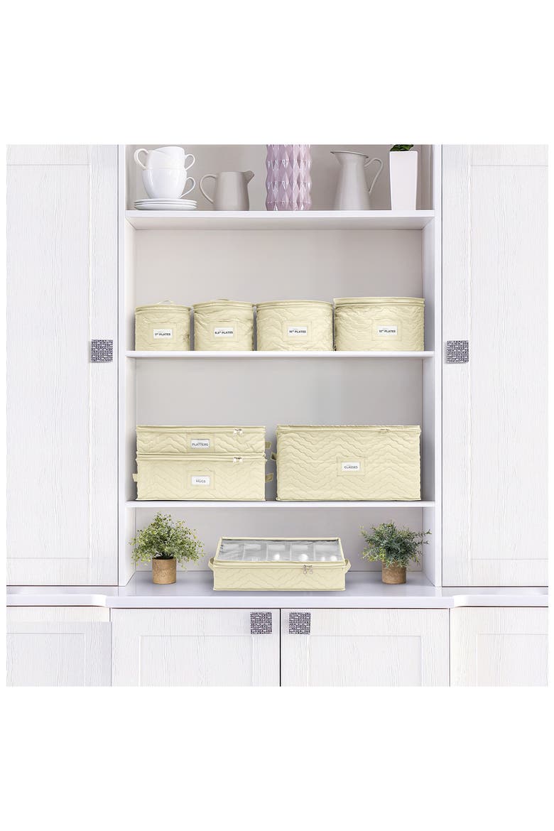 Fabric Flatware Storage Chest, Alternate, color, BEIGE