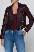 L'AGENCE Blakely Crop Leather Biker Jacket