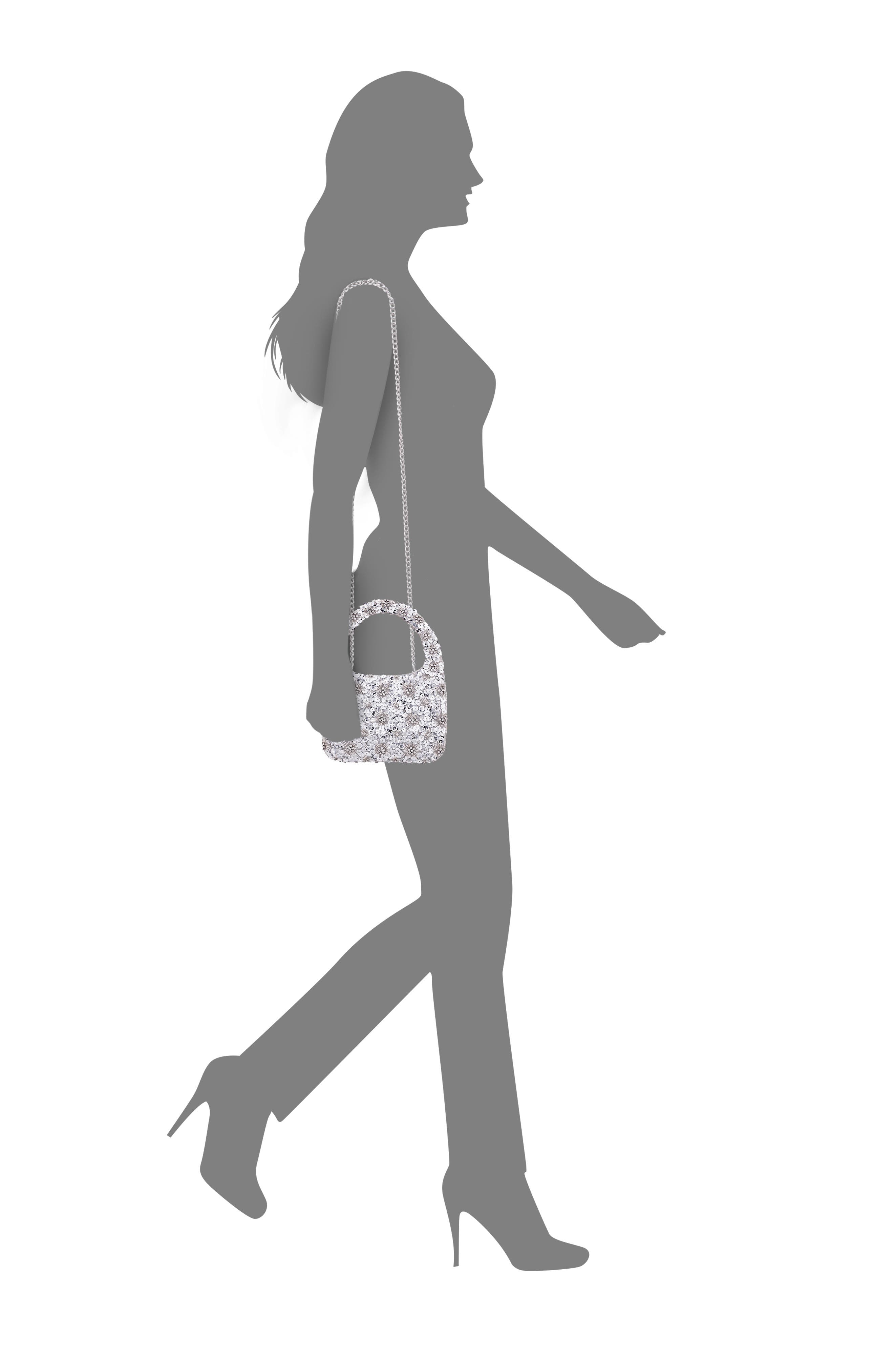 Nina Elia Top Handle Bag, Alternate, color, Silver