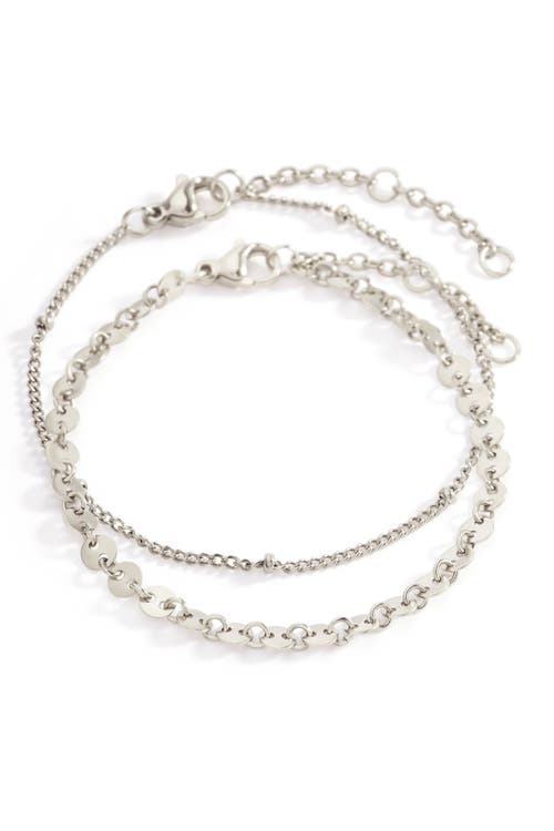 Mint & Lily Poppy Stacking Bracelet Set In Metallic