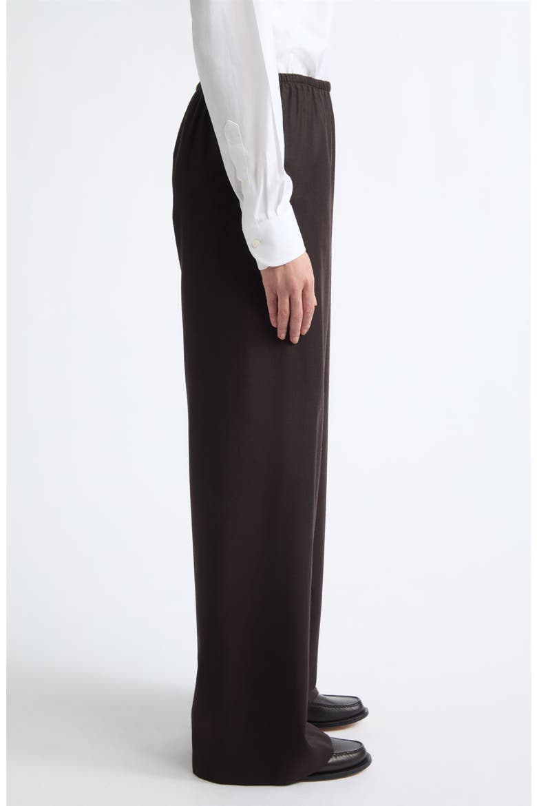 Fine Wool & Silk Wide Leg Pants, Alternate, color, 8810 DARK BROWN