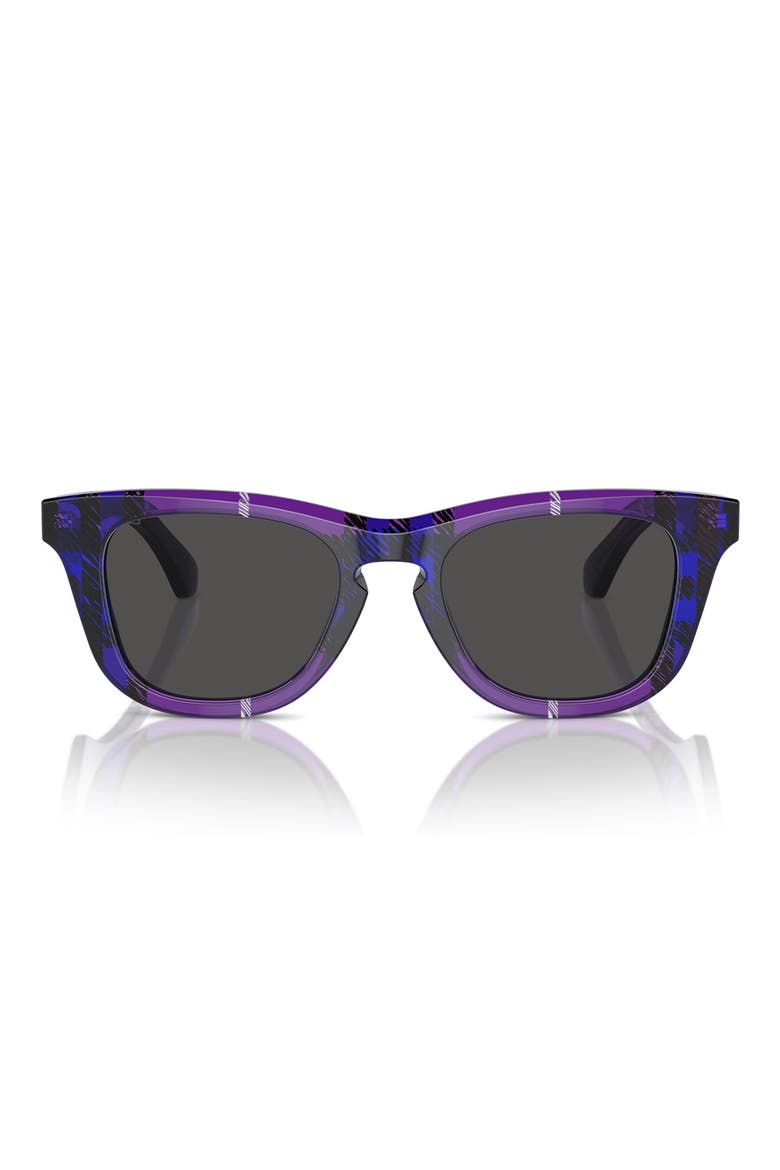 Kids' 46mm Square Sunglasses, Main, color, CHECK VIOLET / DARK GREY