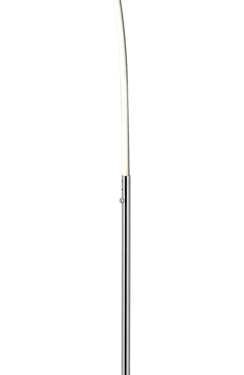 JONATHAN Y Curva 64" Metal Minimalist Modern LED Integrated Floor Lamp, Chrome, Alternate, color, Chrome