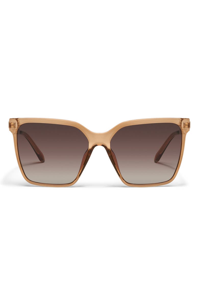QUAY Level Up Remixed 61mm Gradient Square Sunglasses, Main, color, Ginger/ Brown
