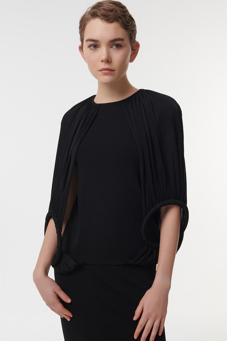 Double-Hoop Knitted Top, Alternate, color, Black