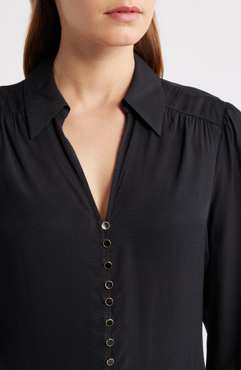 PAIGE Camu Jacquard Button-Up Shirt, Alternate, color, Black
