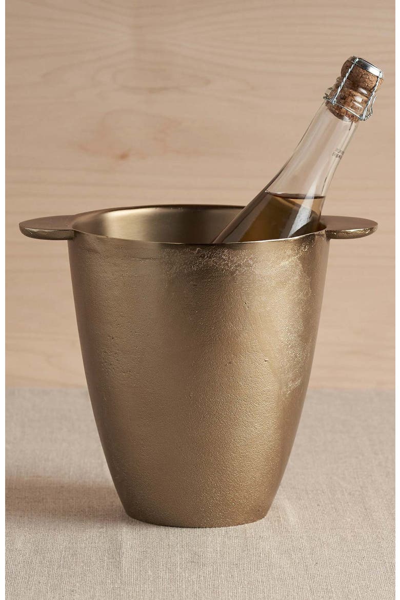 Stinson Antique Brass Wine Chiller, Main, color, Gold