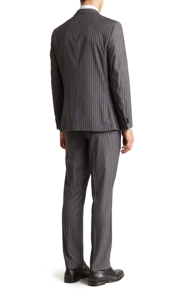 Classic Fit Pinstripe Suit, Alternate, color, DARK GREY