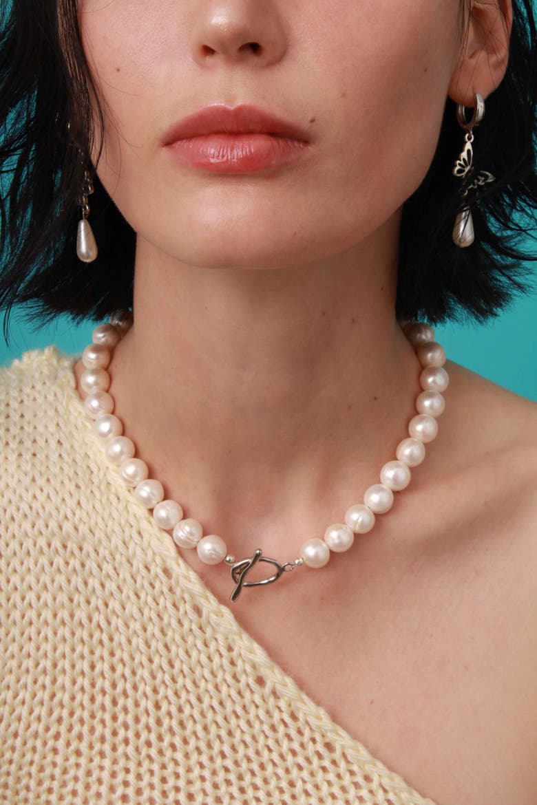 Natural Large Pearl Necklace, Alternate, color, White