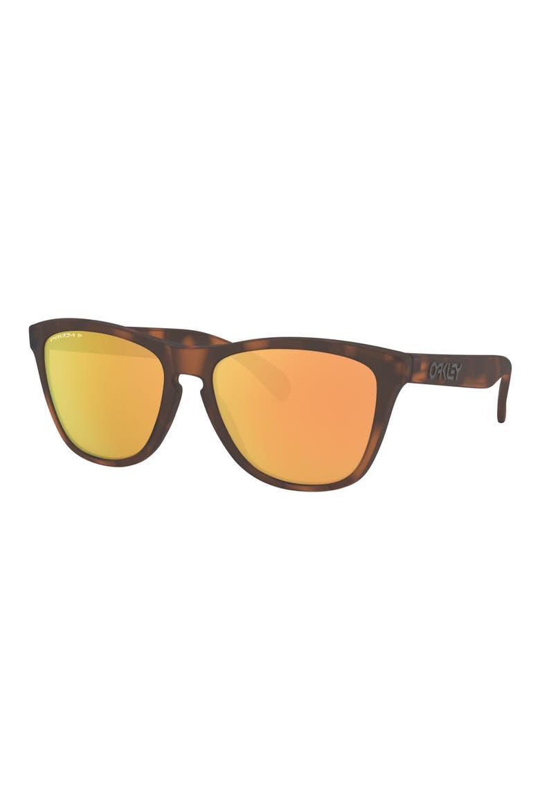 55mm Polarized Square Sunglasses, Alternate, color, MATTE BROWN TORTOISE ROSE GOLD
