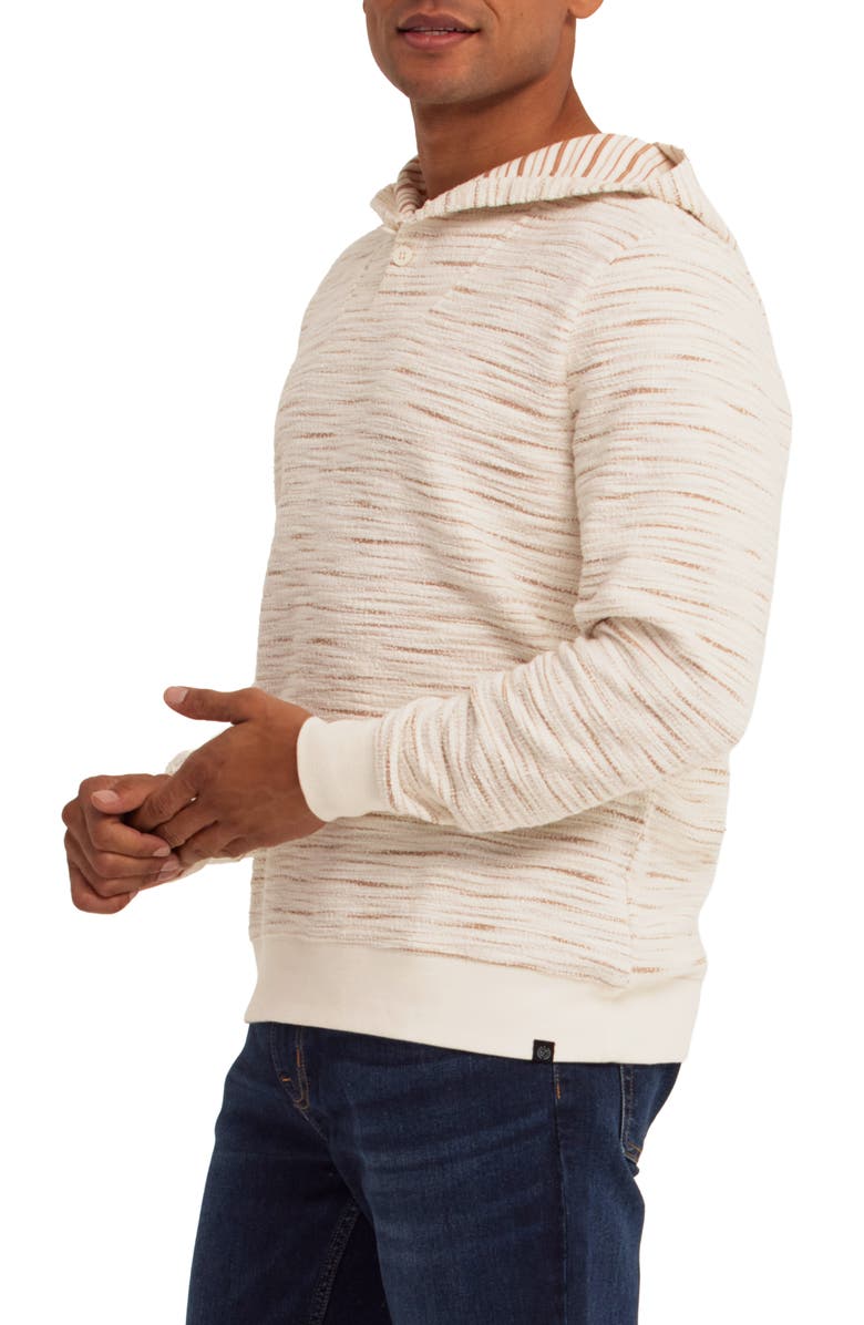 Threads 4 Thought Kieran Shoreline Baja Stripe Hoodie, Alternate, color, Ecru / Papaya