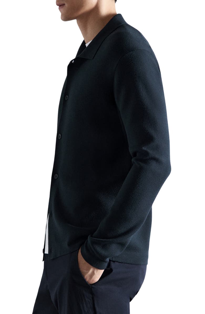 MANGO Fine Knit Comfort Stretch Cardigan, Alternate, color, Navy