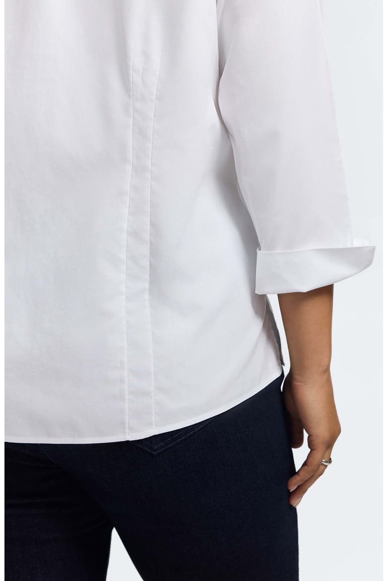 'Taylor' Three-Quarter Sleeve Non-Iron Cotton Shirt, Alternate, color, WHITE