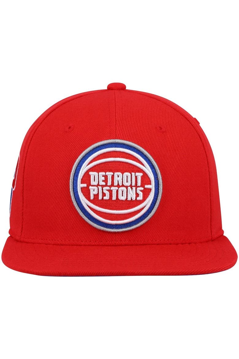 Men's Mitchell & Ness Red Detroit Pistons Core Side Snapback Hat, Alternate, color, Red