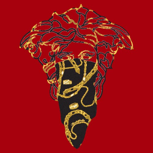 Crooks & Castles Medusa Bandana Graphic T-shirt In Red