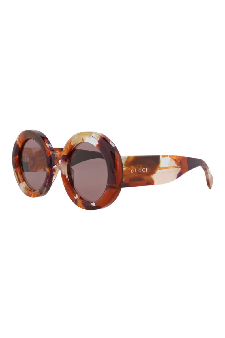 Round Oversize Sunglasses, Alternate, color, ORANGE ORANGE VIOLET