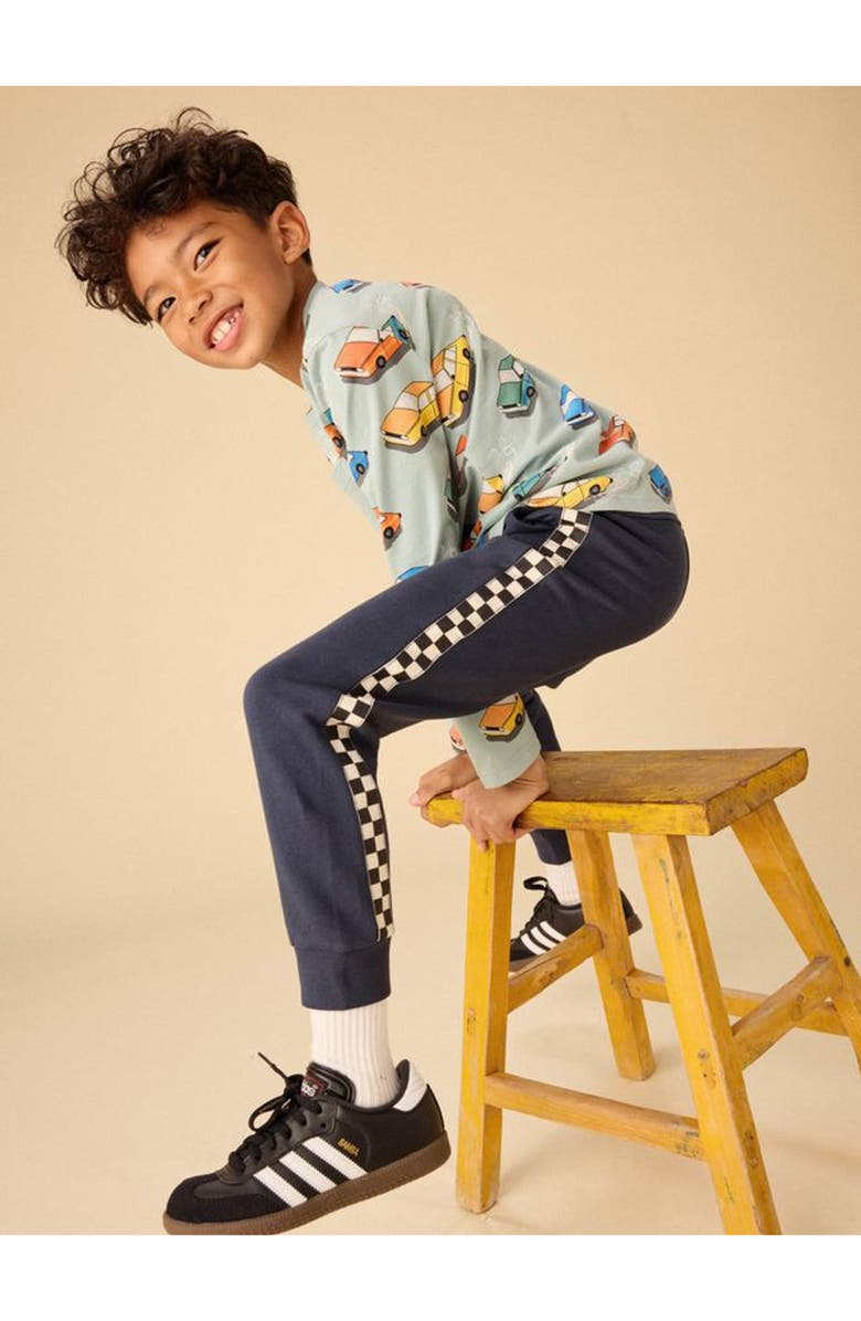 Tea Collection Blue Stripe-Out Joggers, Alternate, color, Indigo