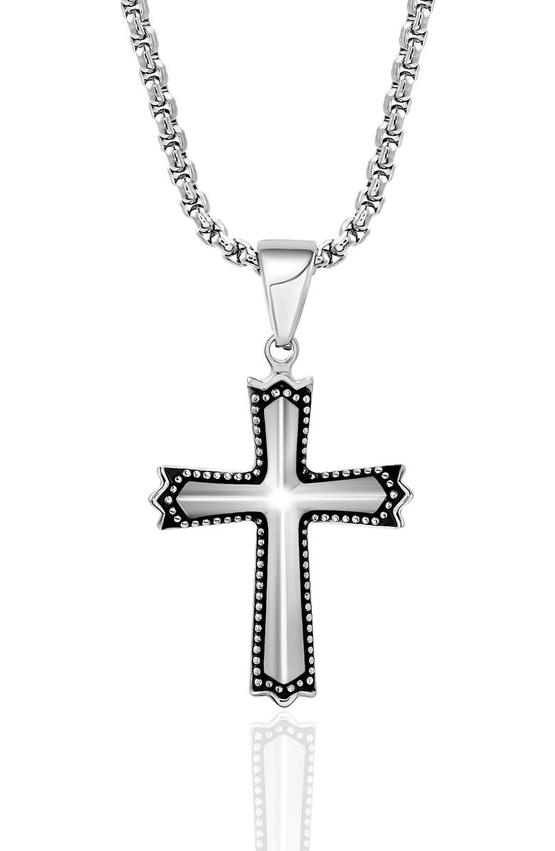 Steve Madden Cross Pendant Necklace, Main, color, 
