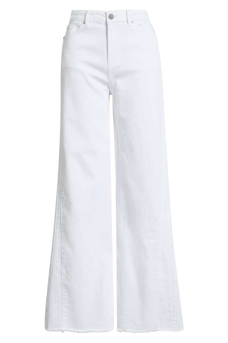Raw Hem Wide Leg Jeans, Alternate, color, WHITE