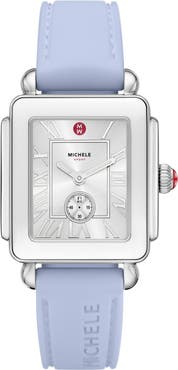 MICHELE Deco Sport Mid Silicone Strap Watch, 29mm x 31mm