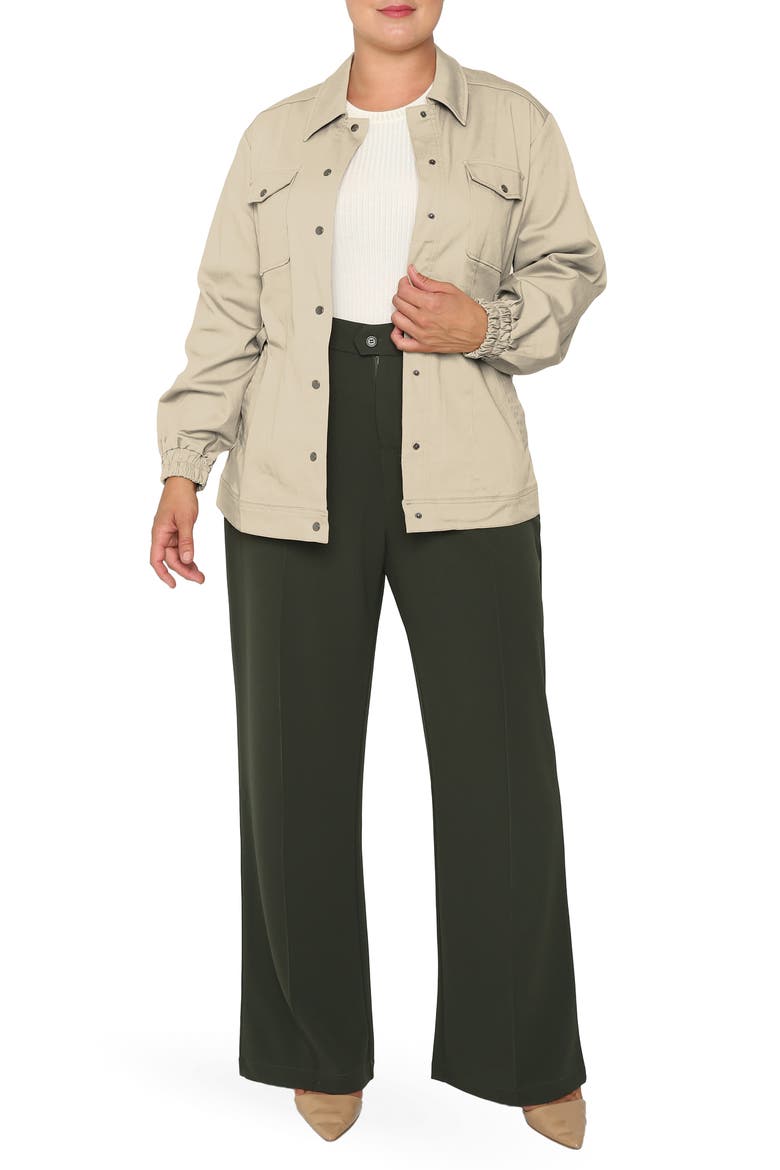 Stretch Cotton Twill Utility Shirt Jacket, Alternate, color, KHAKI