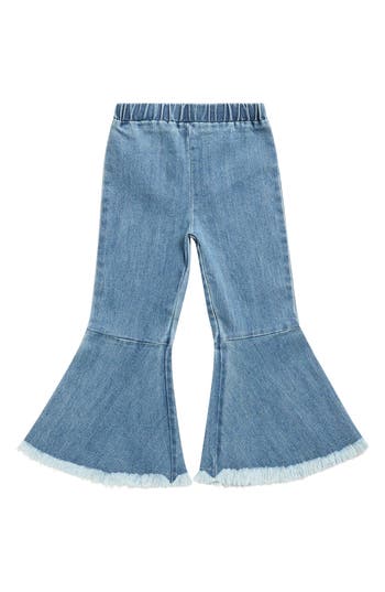 Peek Aren't You Curious Kids' Frayed Flare Jeans In Blue