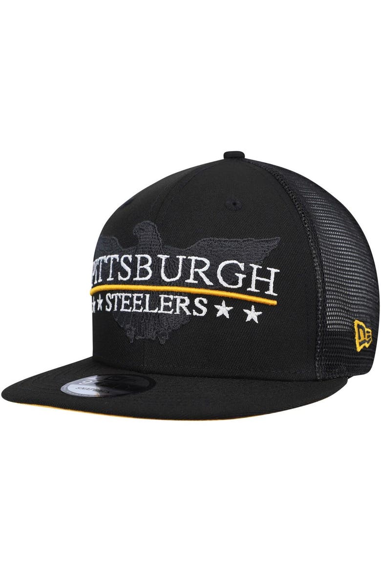 Men's New Era Black Pittsburgh Steelers Totem 9FIFTY Snapback Hat, Alternate, color, Black