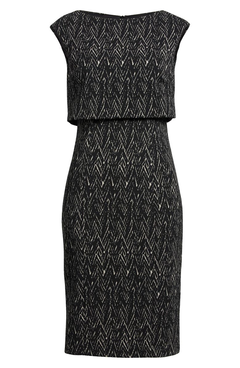 Eliza J Ottoman Popover Sheath Dress, Alternate, color, Black