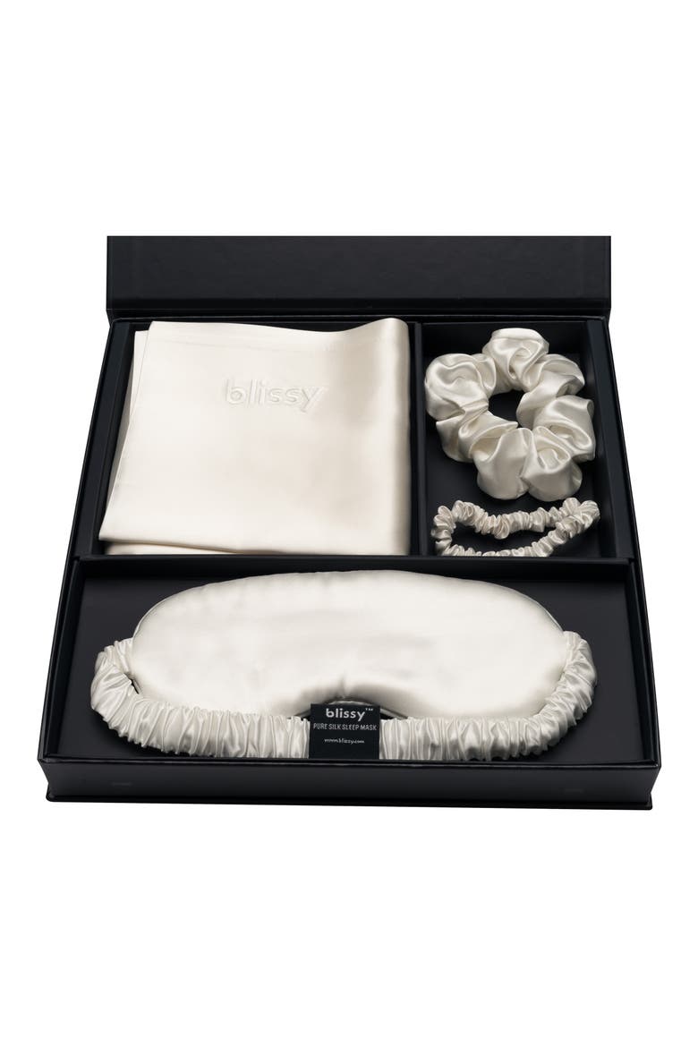 Dream 4-Piece Mulberry Silk Set, Alternate, color, WHITE