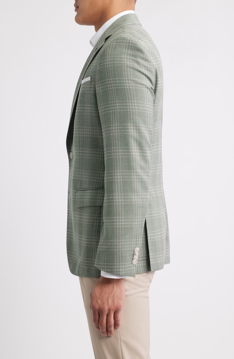 BOSS Hutson Plaid Virgin Wool Sport Coat, Alternate, color, Open Green