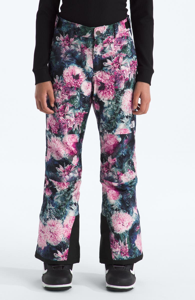 The North Face Kids' Freedom Waterproof Insulated Pants, Alternate, color, Pale Blossom Frozen