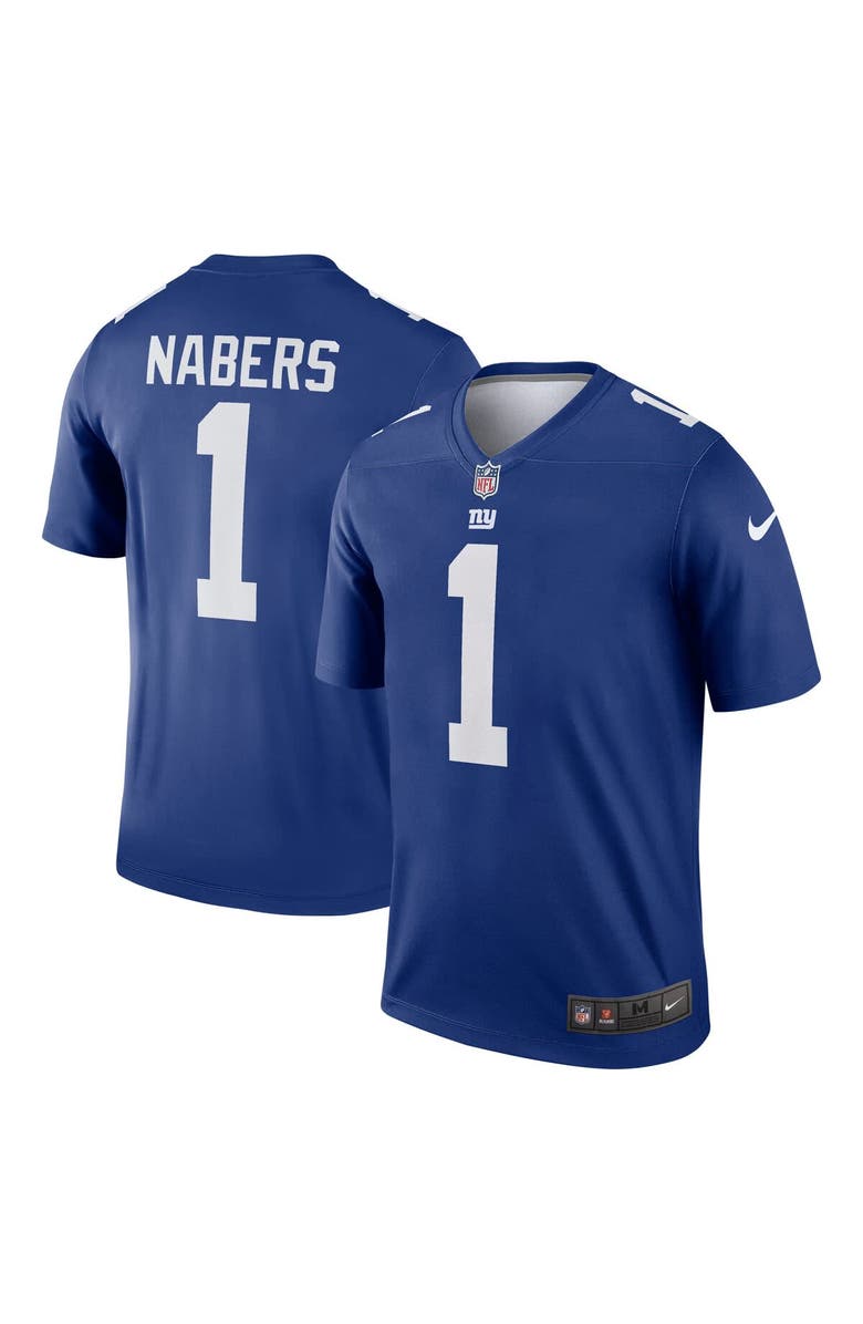 Nike Men's Nike Malik Nabers Royal New York Giants Team Legend Player Performance Top, Alternate, color, Royal