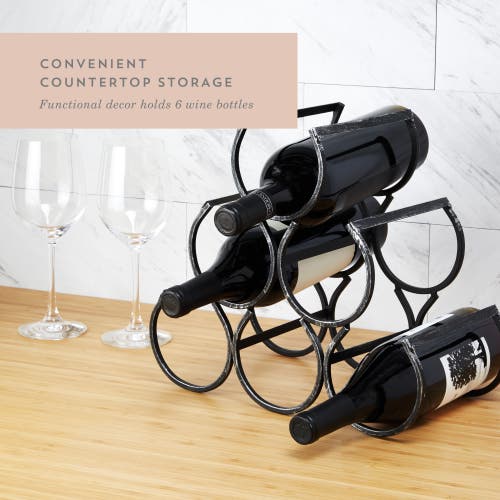 Twine Wine Shrine 6 Bottle Metal Wine Rack In Black
