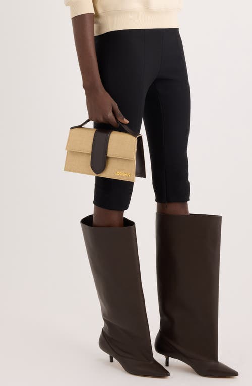 Jacquemus Le Grand Bambino Woven Straw Top Handle Bag In Brown