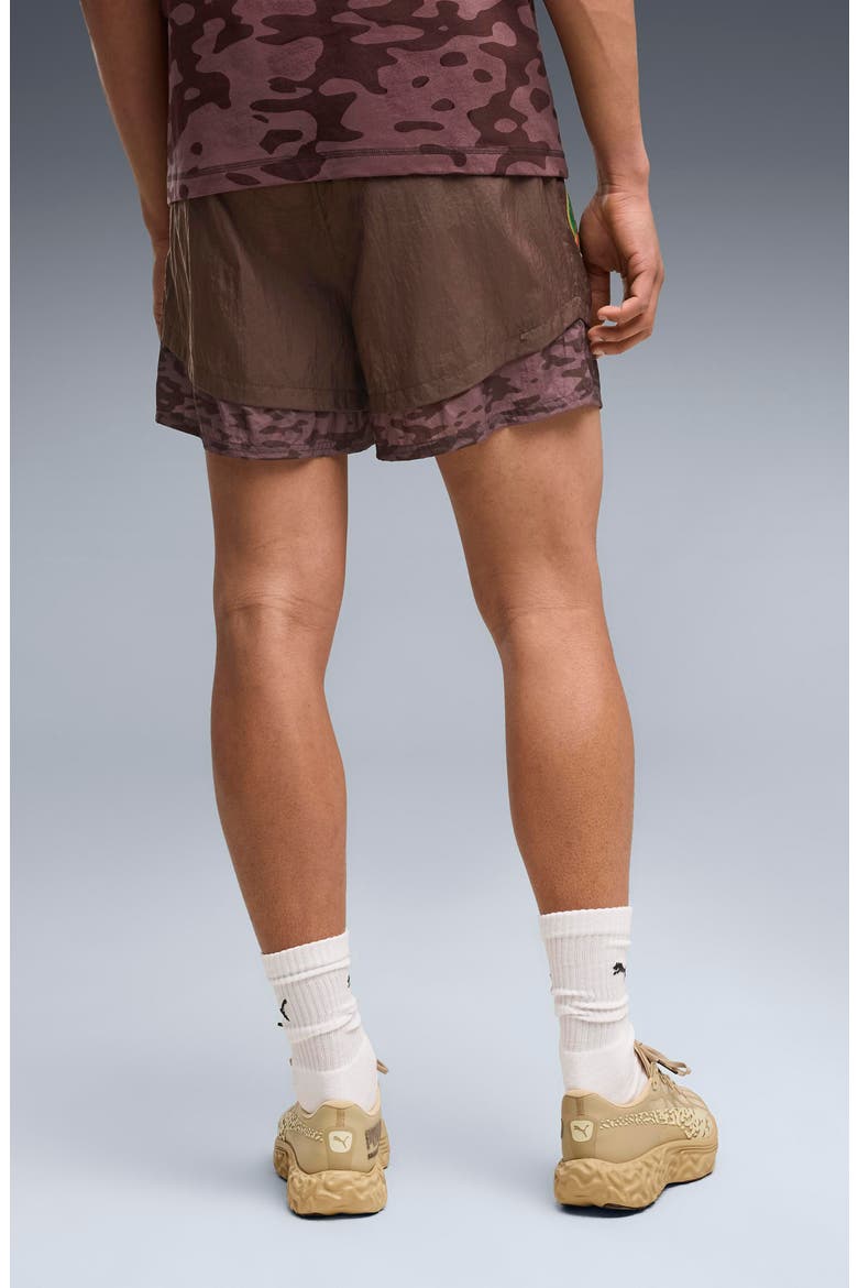 x Morocco x Salehe Bembury King Track Shorts (Nordstrom Exclusive), Alternate, color, CHOCOLATE BROWN