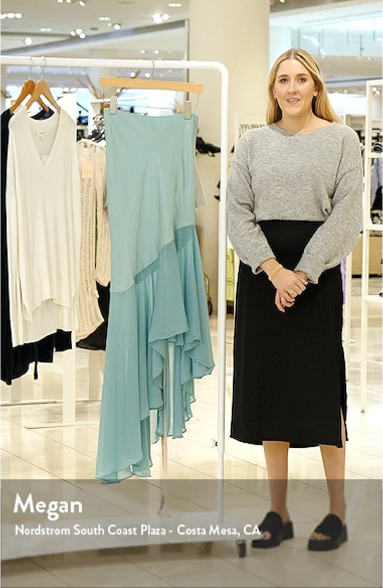 Lila Asymmetric Ruffle Stretch Satin & Georgette Skirt, sales video thumbnail