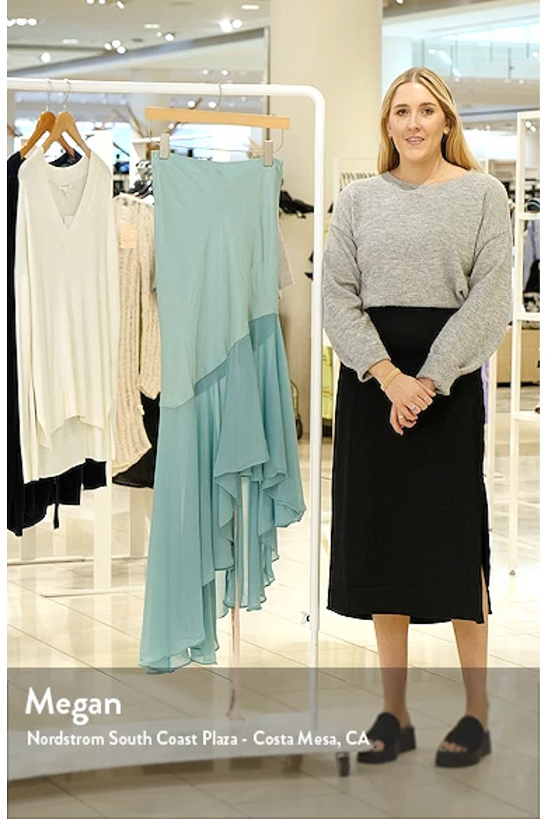 Lila Asymmetric Ruffle Stretch Satin & Georgette Skirt video