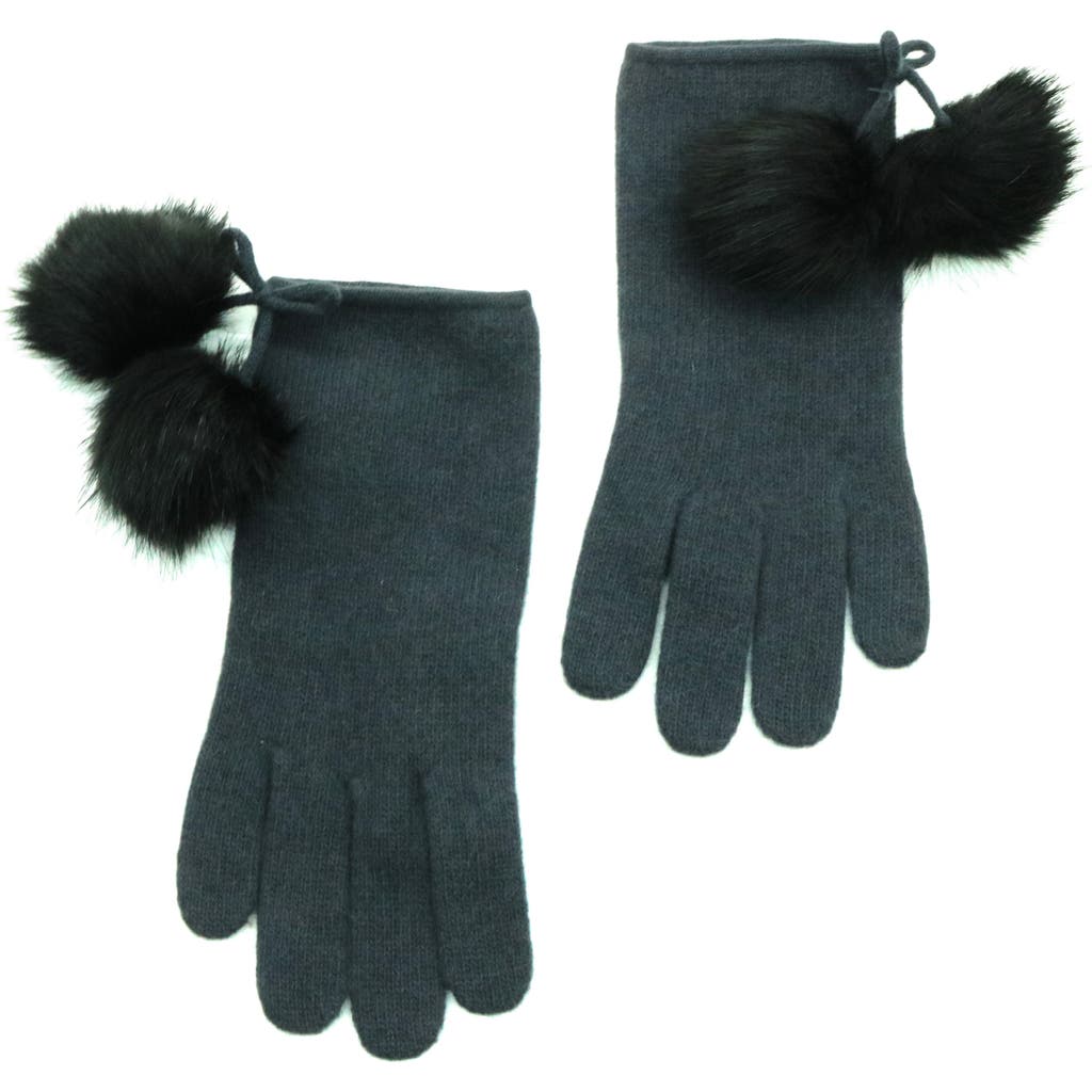 Portolano Pompom Wool Blend Gloves In Green