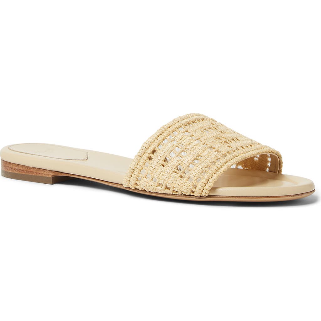 Fendi Sunshine Raffia Woven Slides